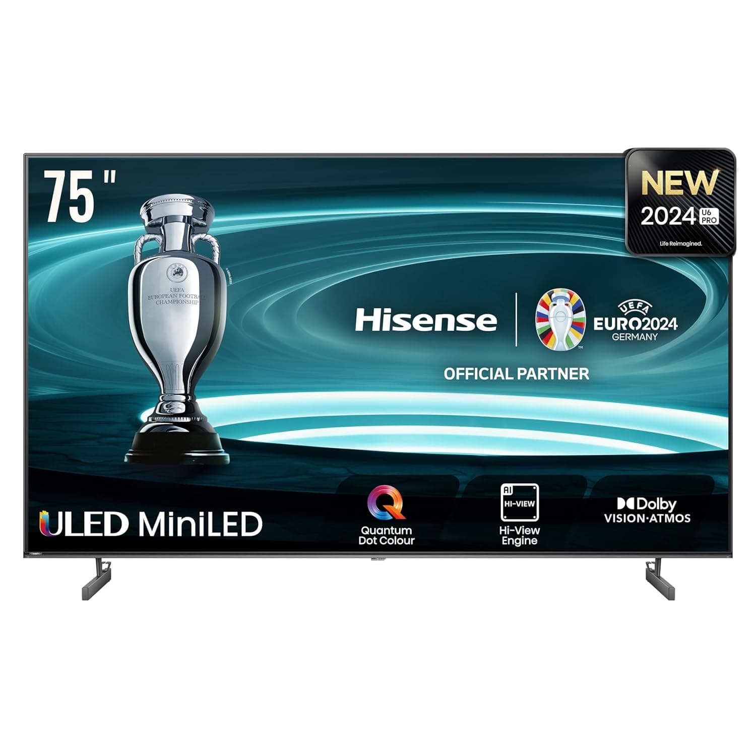هايسينس تلفزيون ذكي 75 بوصة بدقة 4 كيه مناطق تعتيم محلية كاملة 2 × HDMI 4K عند 60Hz مع اتش دي سي بي اصدار 2.2 eARc* HDMI*1 HDR10 دولبي فيجن اتموس أسود