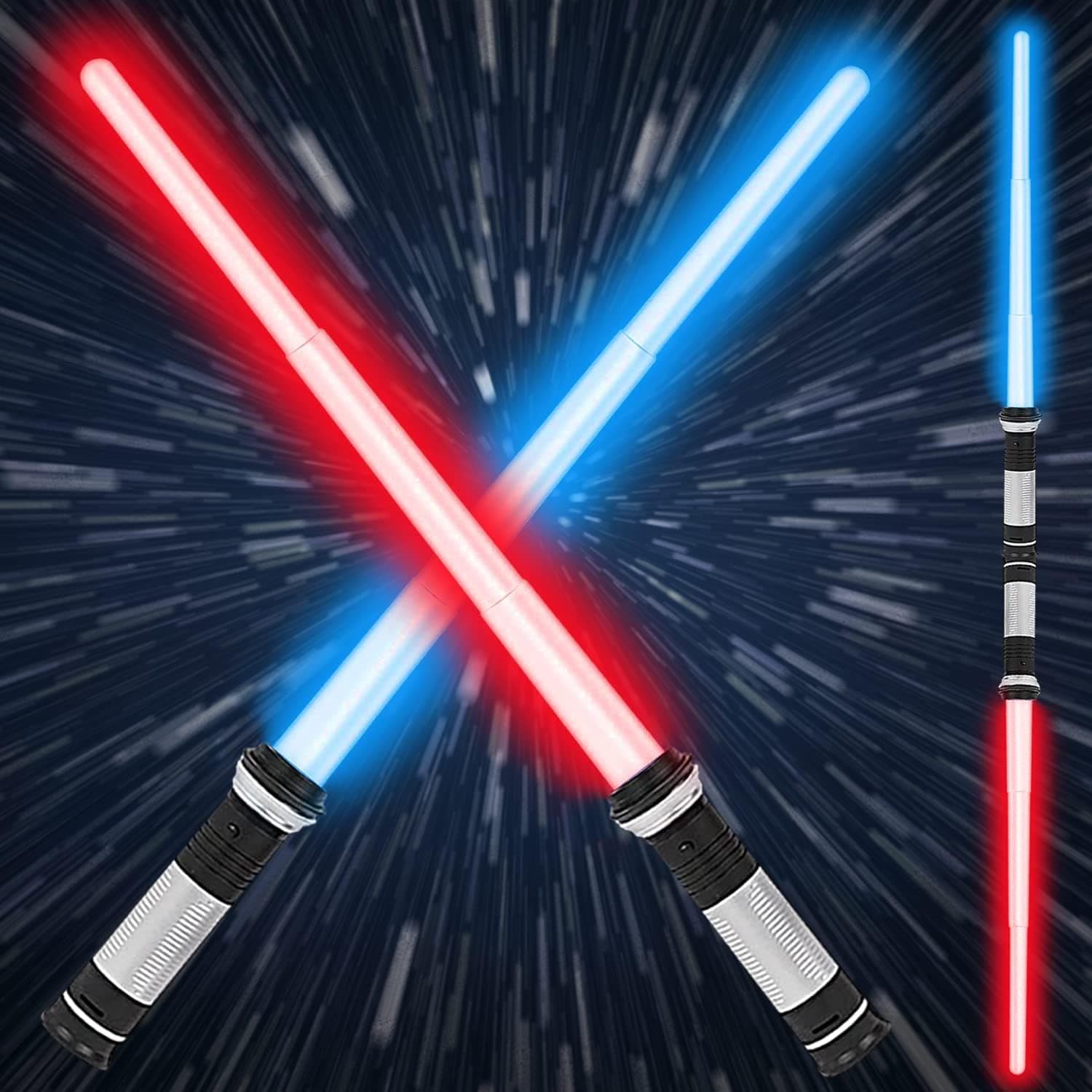 Lightsaber Kids - LED Light Up Saber with Sound Retractable 7 Colors Light Saber Sword for Boys Kids Party Favors - 2 Pack