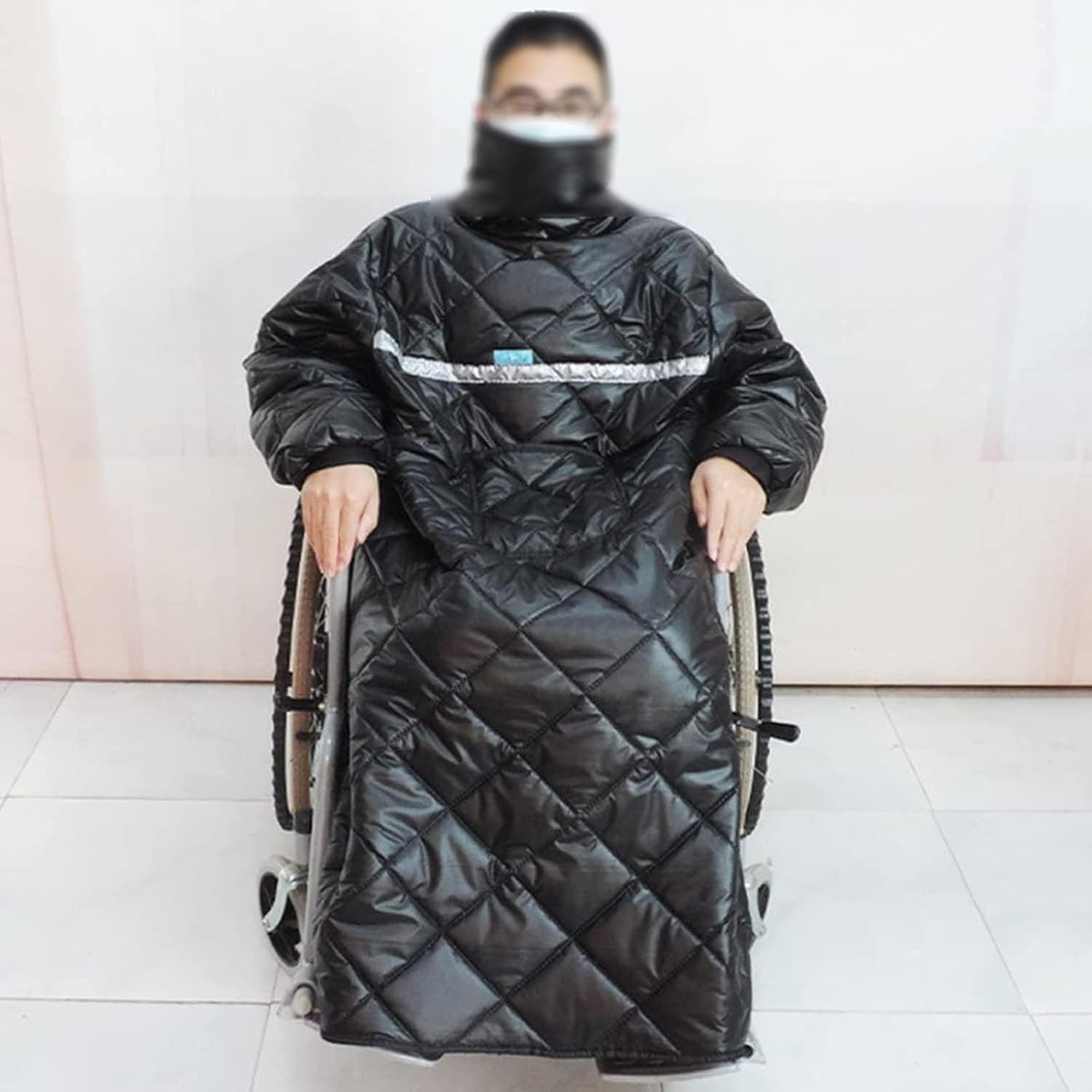 Wheelchair Blanket Winter, Waterproof Windproof Full Body Warm Blanket, Wearable Wheelchair Cosy Cover with Sleeves Rain Cover for Wheelchair Users, Adult Size