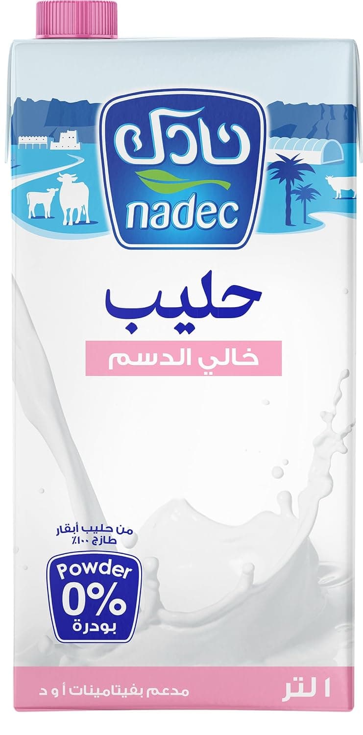 Nadec Skimmed Long Life Milk, 1 Ltr