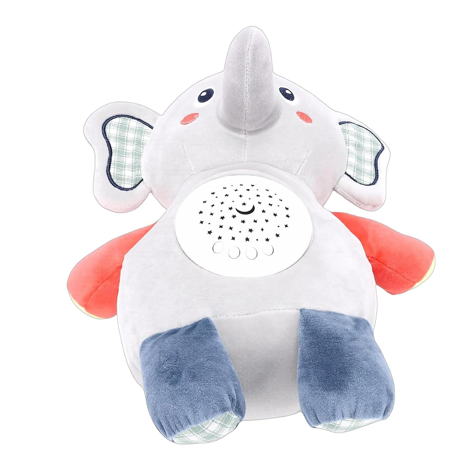 Eacam Elephant Plush Soother Toy with Music and Light for Infant Sleep Aid, Educational Stuffed Elephant for Baby Nursery