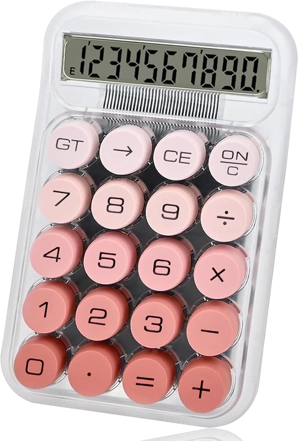 Cute Desktop Calculator 10 Digits Big Button Mechanical Calculator for Desk Large LCD Display Suitable for School Home Business Office