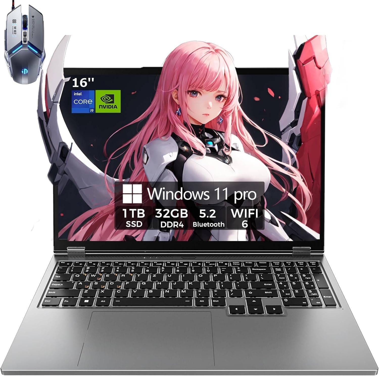 TOPGRO Gaming Laptop Computer, 16” FHD 120Hz Display, Core i9-9880H/GeForce 1650, Business Laptop(8C/16T, Up to4.8Ghz) 32GB DDR4 RAM, 1TB PCIe M.2 SSD/HDMI/Webcam/Backlit Keyboard/Wi-Fi 6/Win11 Pro
