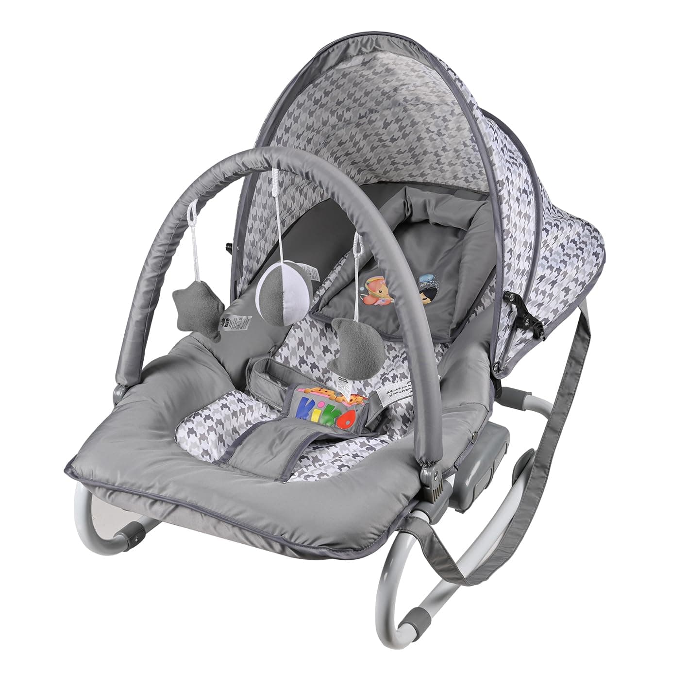 Kiko 23-2196 Comfortable Designe Baby Bouncer and Toys, Grey