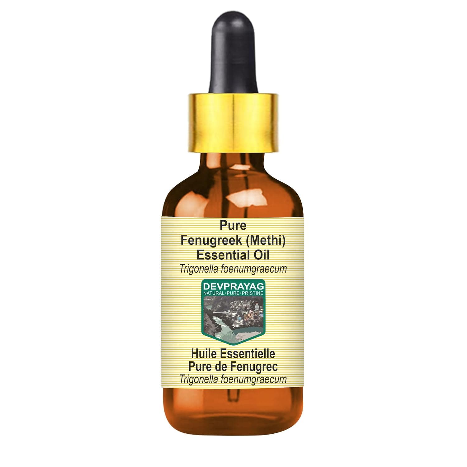 Pure Fenugreek (Methi) Essential Oil (Trigonella foenumgraecum) with Glass Dropper Natural Therapeutic Grade Steam Distilled 10ml (0.33 oz)
