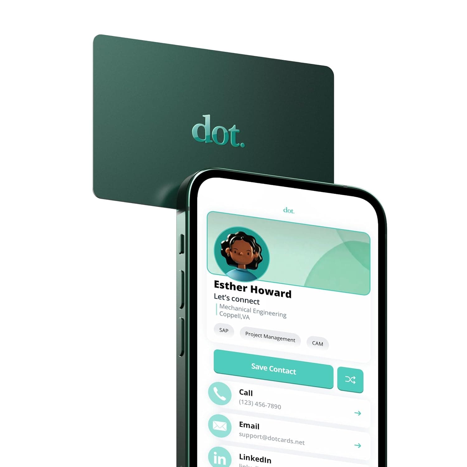 dot. Card - Digital Business Card - Tap Compatible with iPhone & Android (Green)