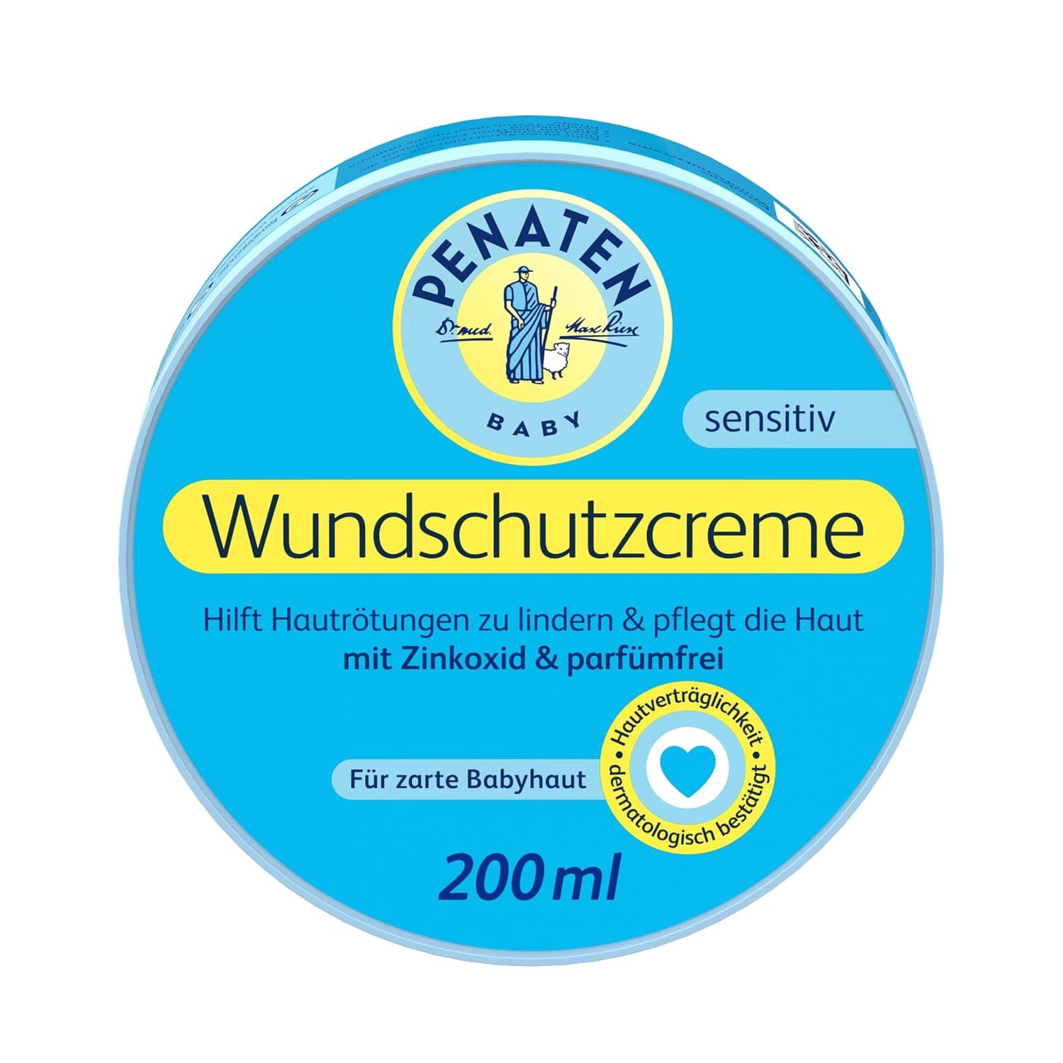 PENATEN Wound Protection Cream, Soothing Baby Wound Protection Cream with Zinc Oxide for Protection in The Diaper Area 200 ml / 6.76 Oz