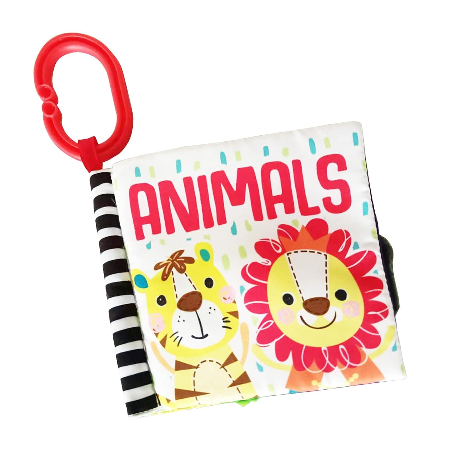 The Moon Brand Soft Book for Baby – Educational Toy Number Book for Babies-Infants-Toddlers-Colorful-Stimulating & Interactive Busy Book-Washable-Durable Cloth w/Detachable Clip –Animal Theme