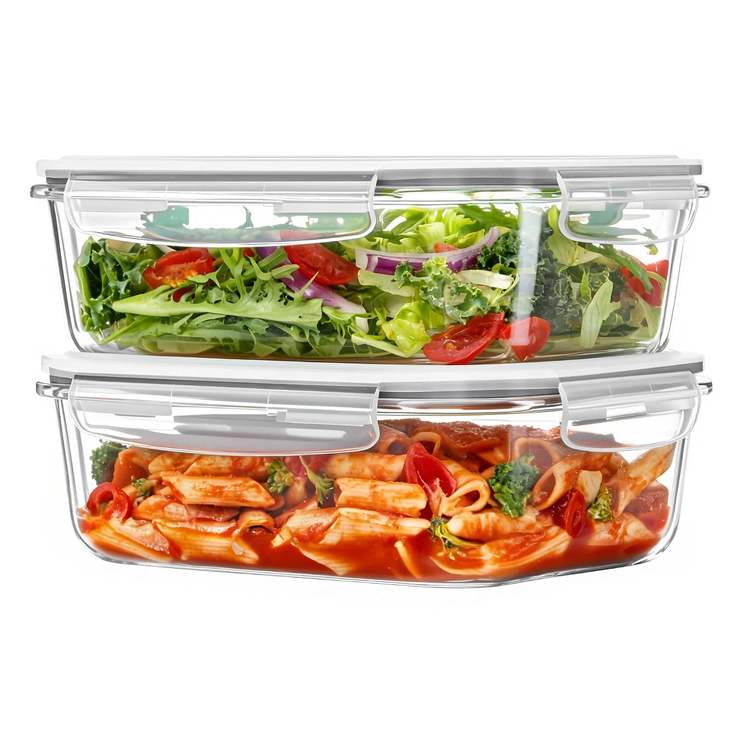 Vtopmart 2Pack 1500ml/50.7oz Glass Food Containers, BPA Free