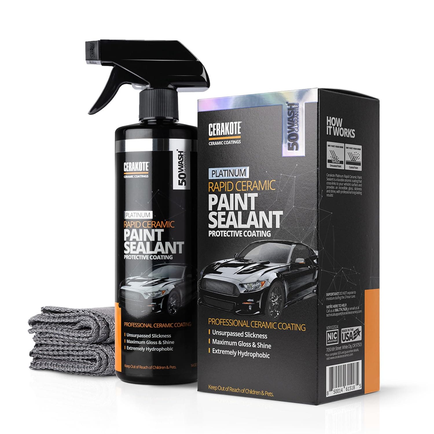 CERAKOTE® Rapid Ceramic Paint Sealant (12 oz.) – Now 50% More With a Premium Sprayer! - Maximum Gloss & Shine – Extremely Hydrophobic – Unmatched Slickness - Pro Results