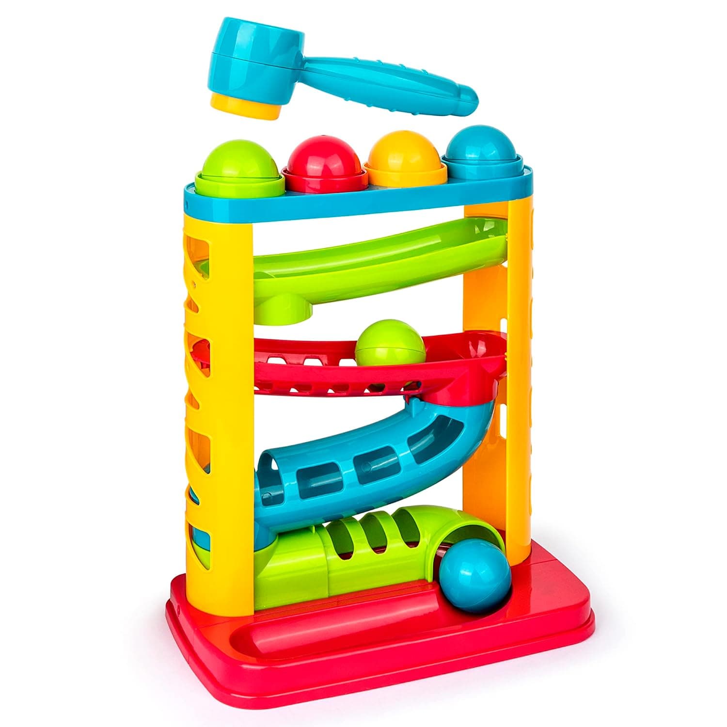 Playkidz Award Winning Durable Pound A Ball, Stacking, Learning, Active, Early Developmental Montessori Toy, Fun Gift for Toddler & Kids - STEM Developmental Educational Toys - Great Birthday Gift