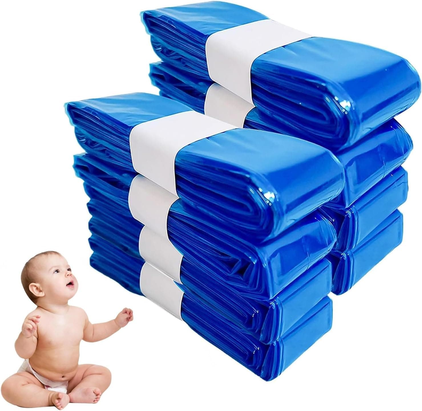 YelaJoy 8 Pack Nappy Bin Refill Bags, Universal Diaper Pail Refills – Fits Tommee Tippee, Twist & Click, AngelCare, Genie, Foppapedretti – Smellproof, Heavy-Duty, Holds Up to 280 Diapers Each