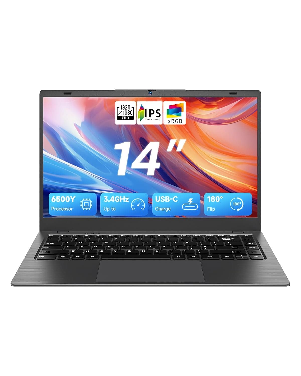 BLUEING 2026 Laptop Computer, Laptop with Gold 6500Y (Beats Pentium, Celeron, Up to 3.4GHz), 8GB RAM 256GB SSD, FHD Display, USB-C Charging,USB3.2,BT5.2, Thin & Portable Laptops for Student, Business