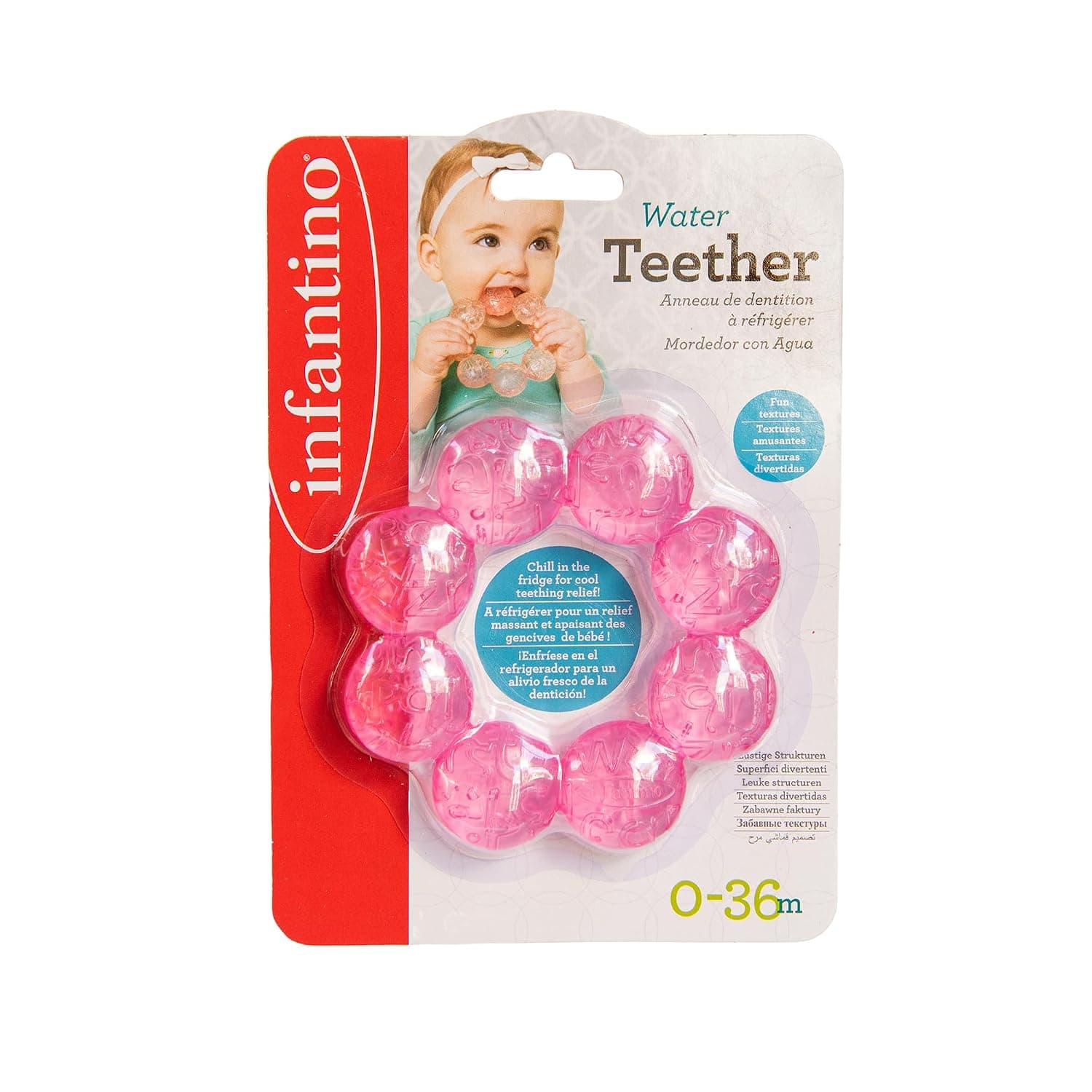 Infantino Baby Water Teether |Baby Teething Toy|-Pink