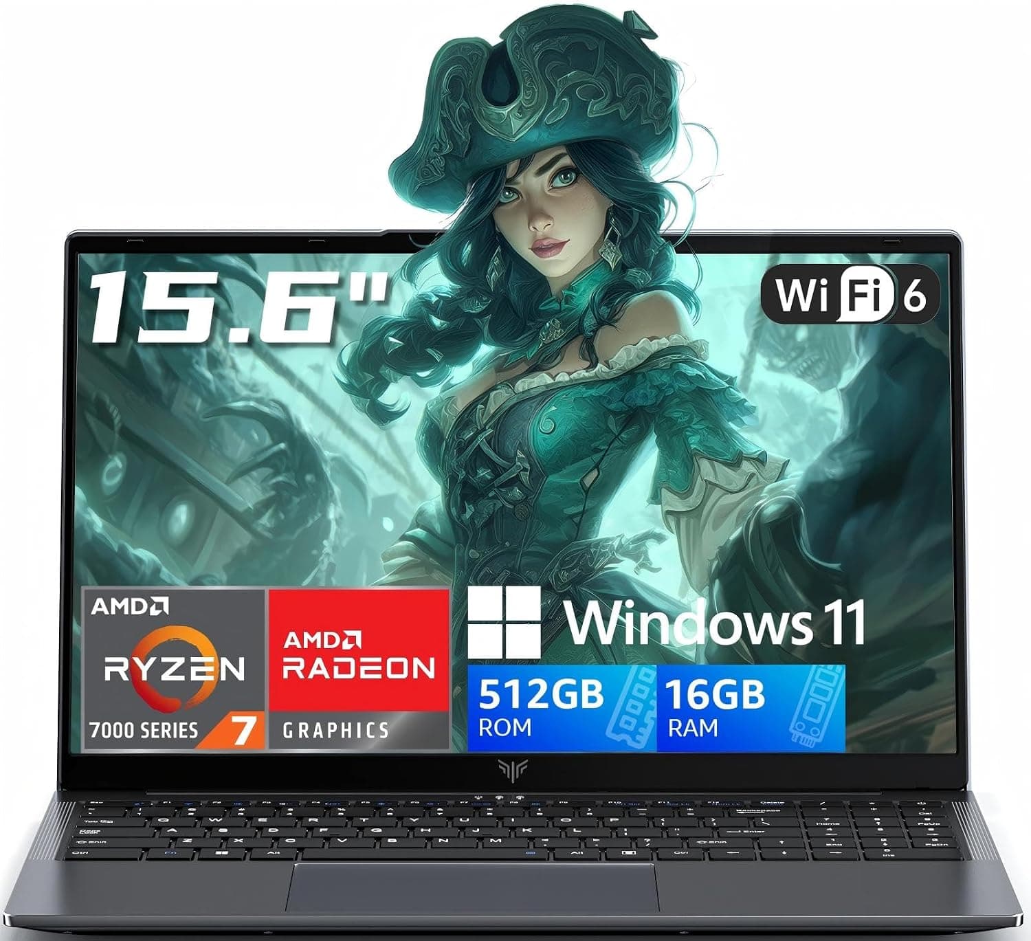 2026 AMD Gaming Laptop, 15.6 Inch FHD Display, AMD Ryzen 7 5700U(8C/16T, Up to 4.3GHz)16GB RAM 512GB NVMe SSD, Windows 11 Laptop, WiFi-6, HDMI Type-C USB3.2 work Laptop, Office Laptops, Student Laptop