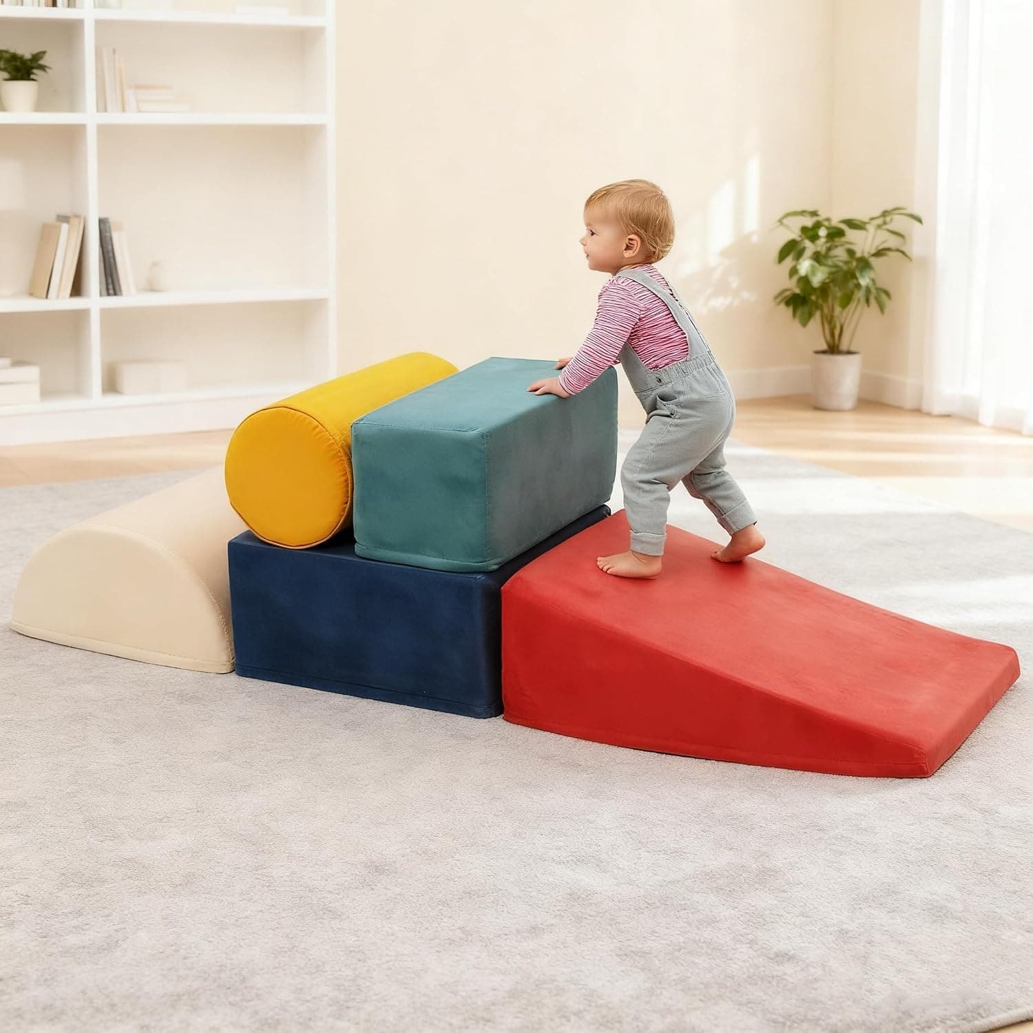 Foam Building Blocks Children's Climbing Indoor 5 Pieces Soft Building Blocks Giant Play Blocks Baby Montessori Large Climbing Toy