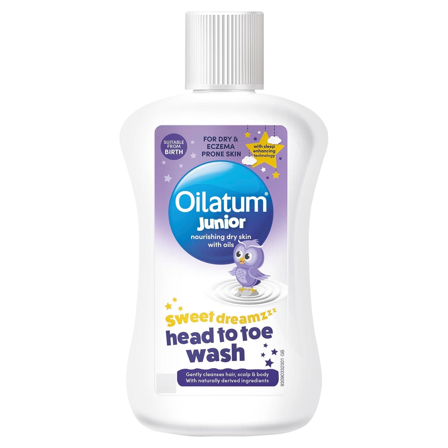 Oilatum Junior Sweet Dreamz Head to Toe Wash 300ml, with sleep enhancing technology for babies and children with dry, sensitive and eczema-prone skin