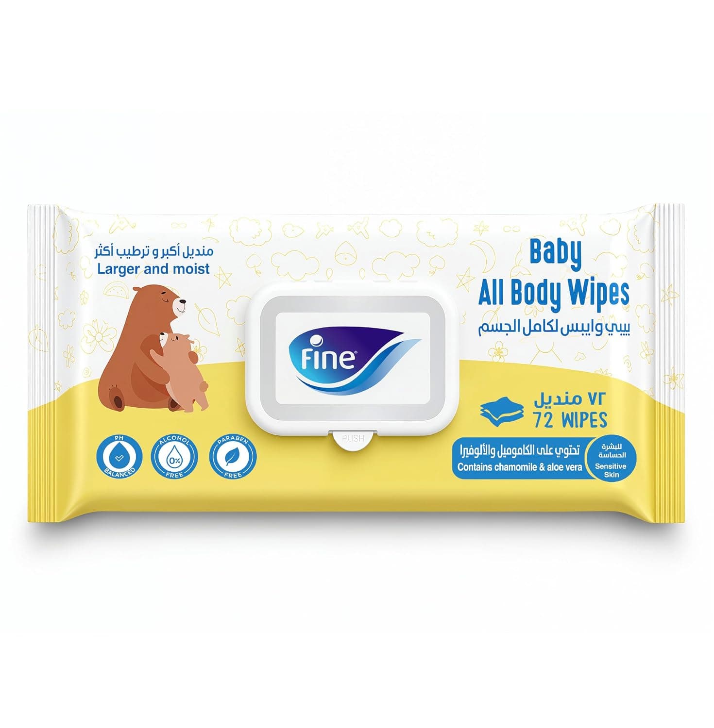 Fine Baby All Body Wipes 72 wipes