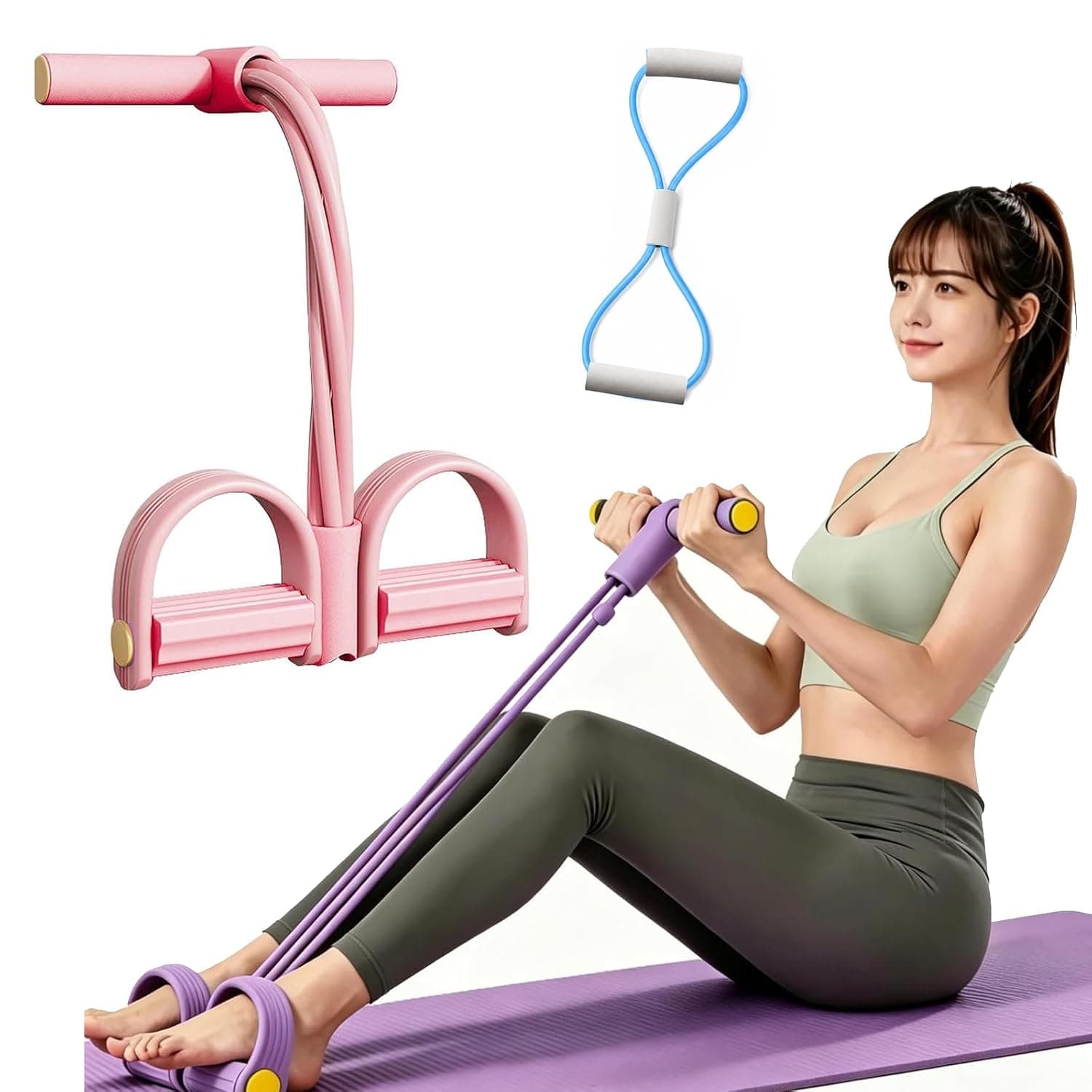 The Multifunction Pedal Resistance Band with Handle, Pedal Resistance Bands with Handles, 6 Tube Exercise Band Set for Home Workout, Multifunction Fitness Bands for Abdomen Waist Arm Leg