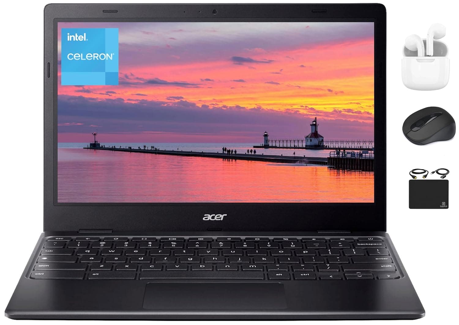 Acer 311 Chromebook 2025 Flagship Slim Light Laptop, 11.6" HD Display, Dual-Core Intel N4500 Processor (Upto 2.80GHz), 4GB RAM, 64GB eMMC, Wi-Fi 5, Webcam 8+ Hrs Battery, Chrome OS +HubxcelAccessory