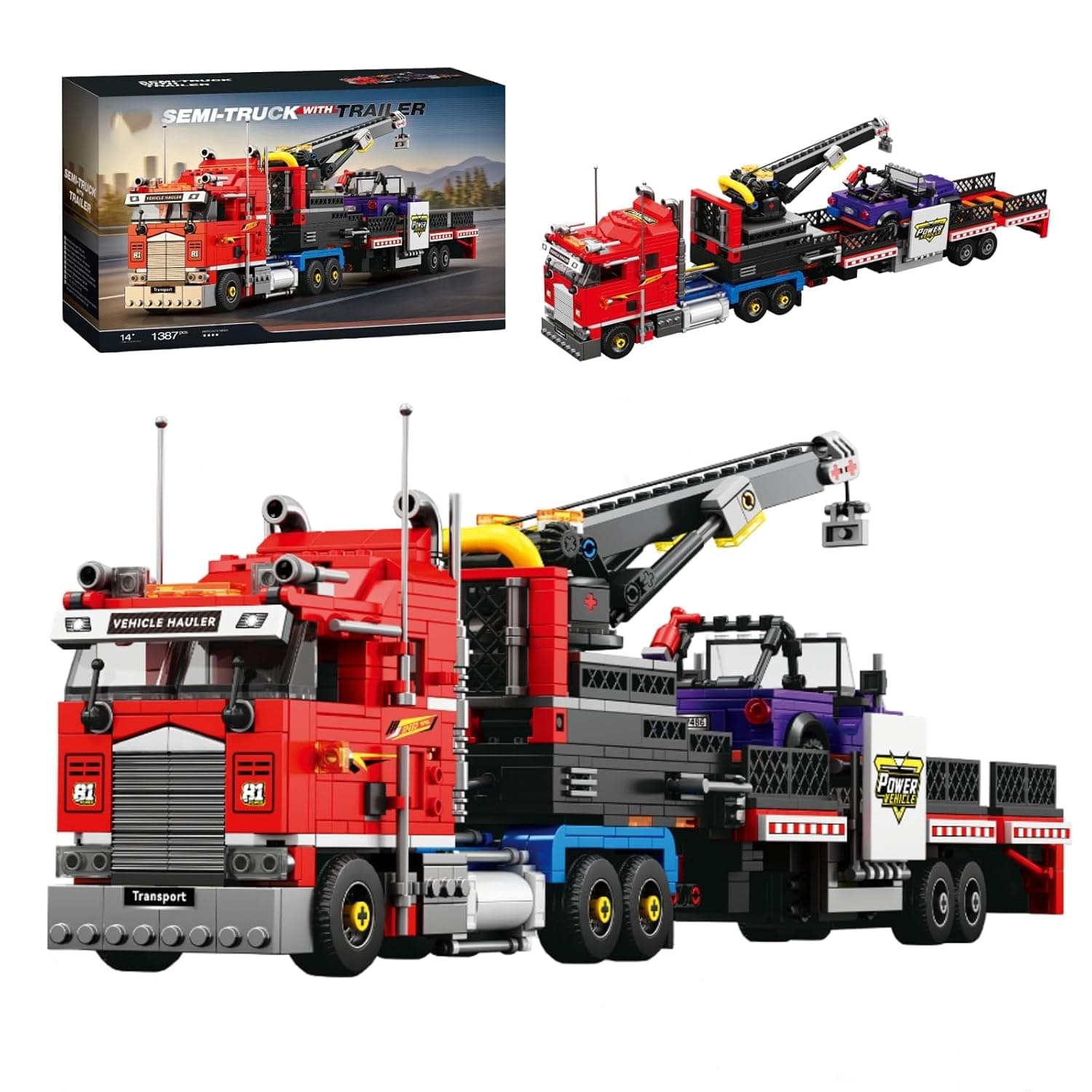 Heavy Duty Truck Clamping Blocks Construction Kit, Semi-Trailer Model, 1387 Pieces
