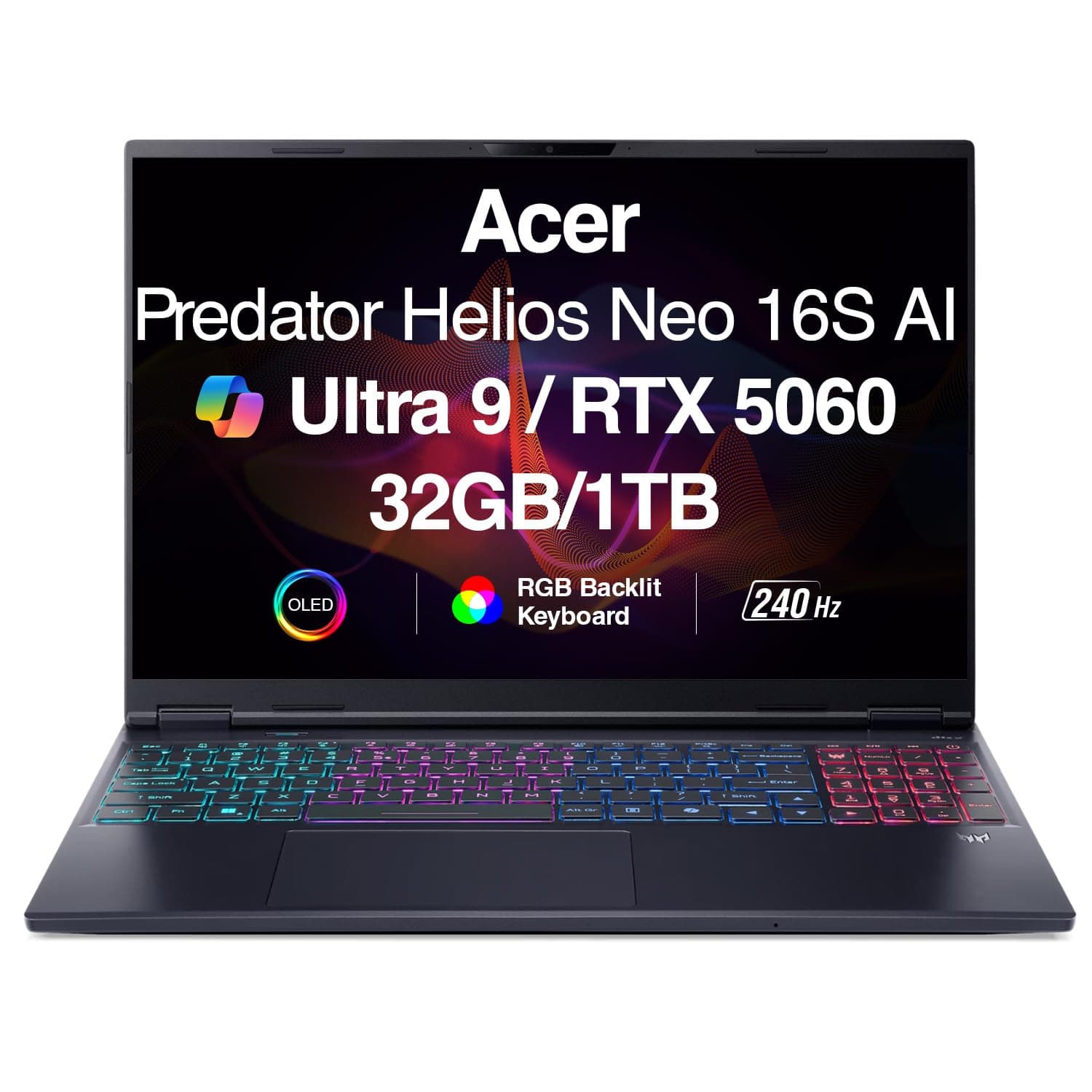 acer Predator Helios Neo 16 AI Gaming Laptop | 16" WQXGA 240Hz | Intel Core Ultra 9 275HX | NVIDIA GeForce RTX 5060 | 32GB | 1TB | Win 11