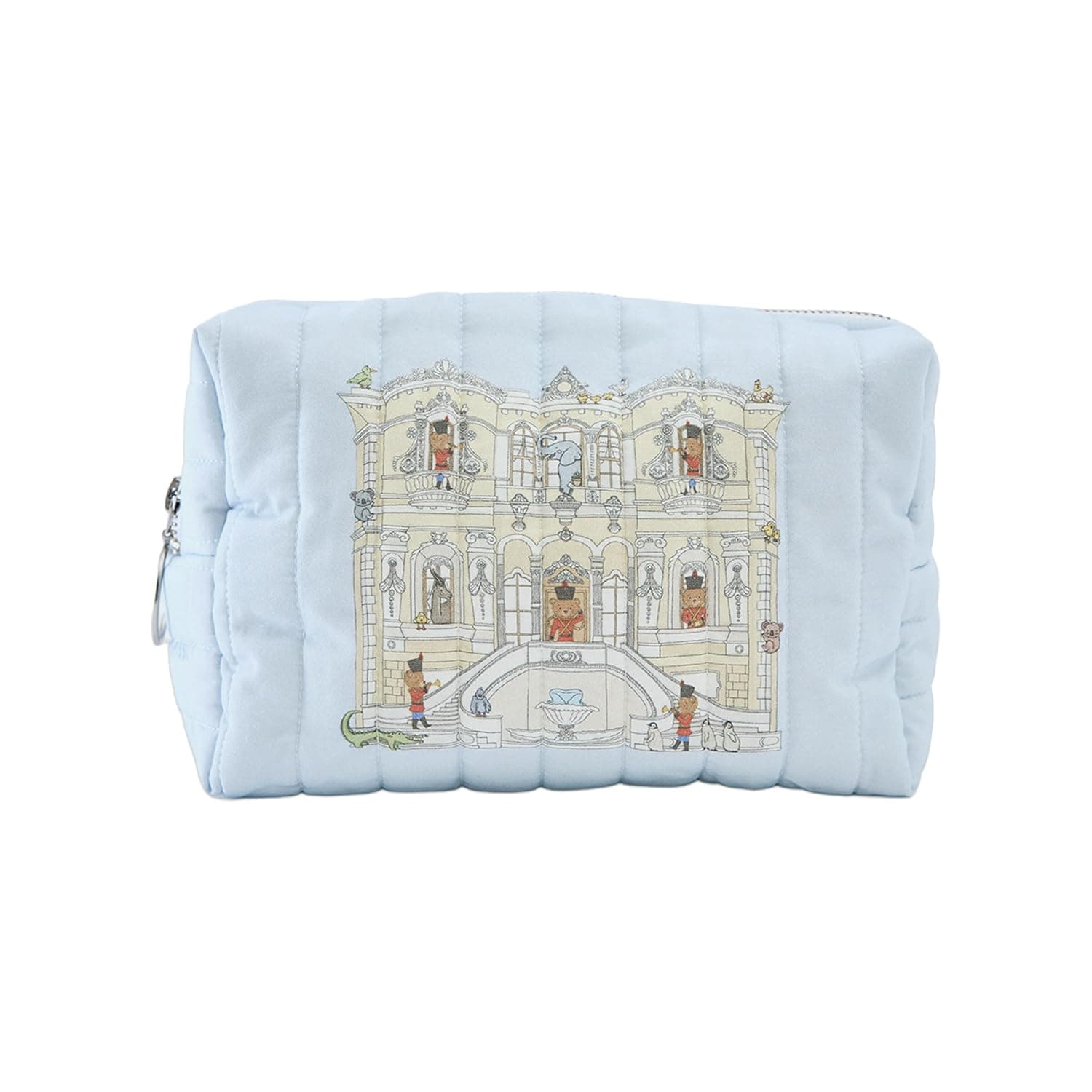 Tin Soldier Blue Collection Baby Care Bag, 100% Cotton Quilted Organizer Pouch, Travel Toiletry Bag for Baby Essentials, 23 x 19 x 10 cm