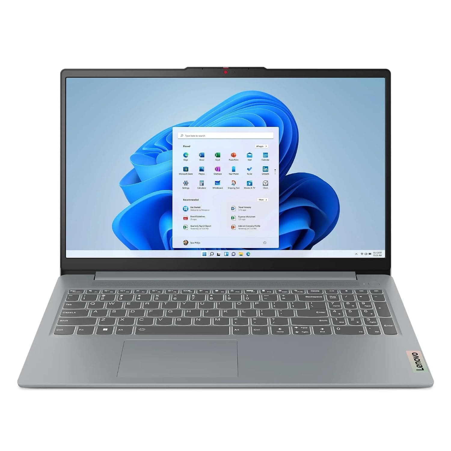 Lenovo IdeaPad Slim 3 15.6" FHD Touch Laptop, AMD Ryzen 5 7520U, 8GB DDR5 RAM, 512 SSD, Windows 11 Home, AMD Radeon 610M, Copilot AI, Artic Grey, 82XQ00RSUS