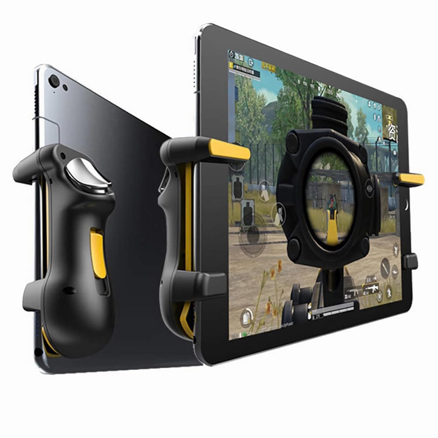 PUBG Mobile Game Controller Trigger with Rapid Fire, 4 Finger Gaming Grip, Joystick L1R1, Wireless Gamepad for iPad, Tablet, Android, ios