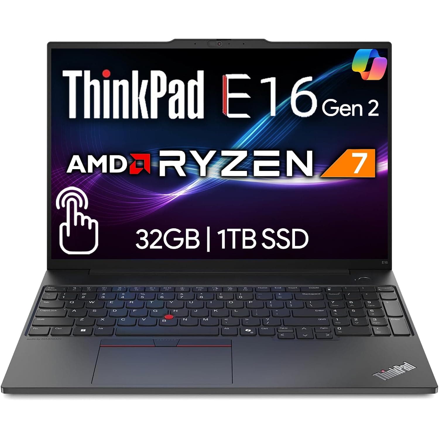 Lenovo ThinkPad E16 Gen 2, 16” Touchscreen IPS Display, AMD Ryzen 7 7735U (Beat Ultra 7 268V), 32GB DDR5, 1TB PCIe SSD, FP, Backlit KB, WiFi 6E + BT, RJ-45, FHD Webcam, W11P, Business Laptop