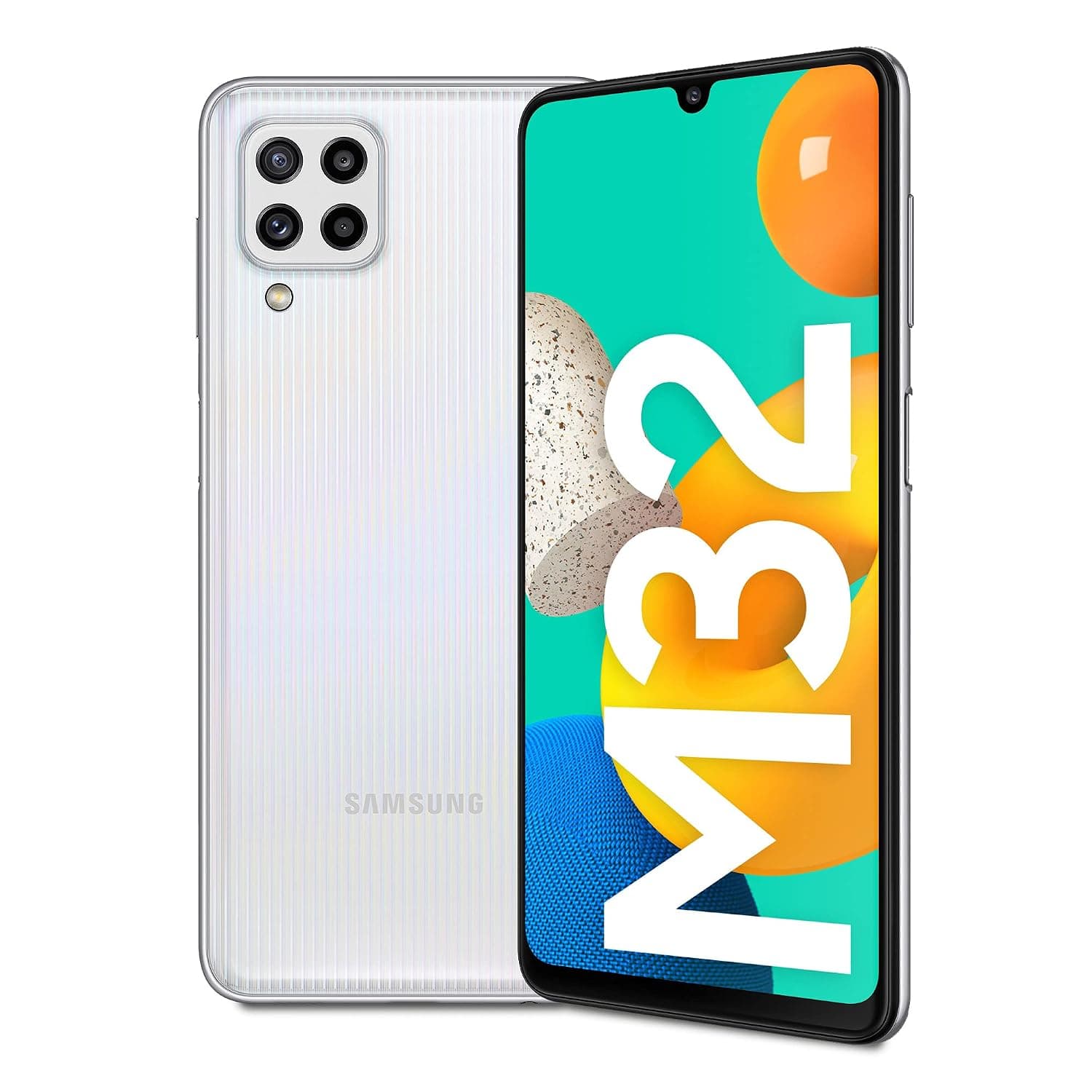 Samsung Galaxy M32 Dual-Sim 128GB ROM + 6GB RAM (GSM only | No CDMA) Factory Unlocked 4G/LTE SmartPhone (White) - International Version