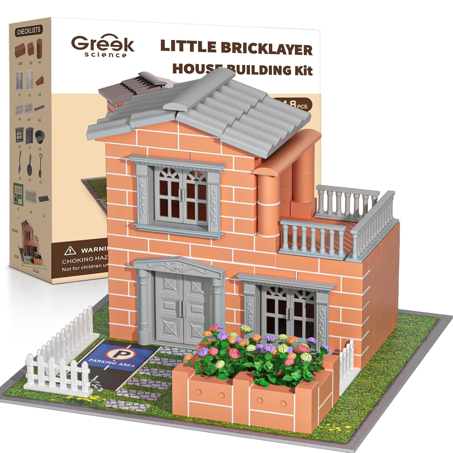 Mini House Building Kit - Block Building Toys with Real Mini Bricks, STEM Creative Gift for Kids & Adults - DIY Tiny House Construction Set