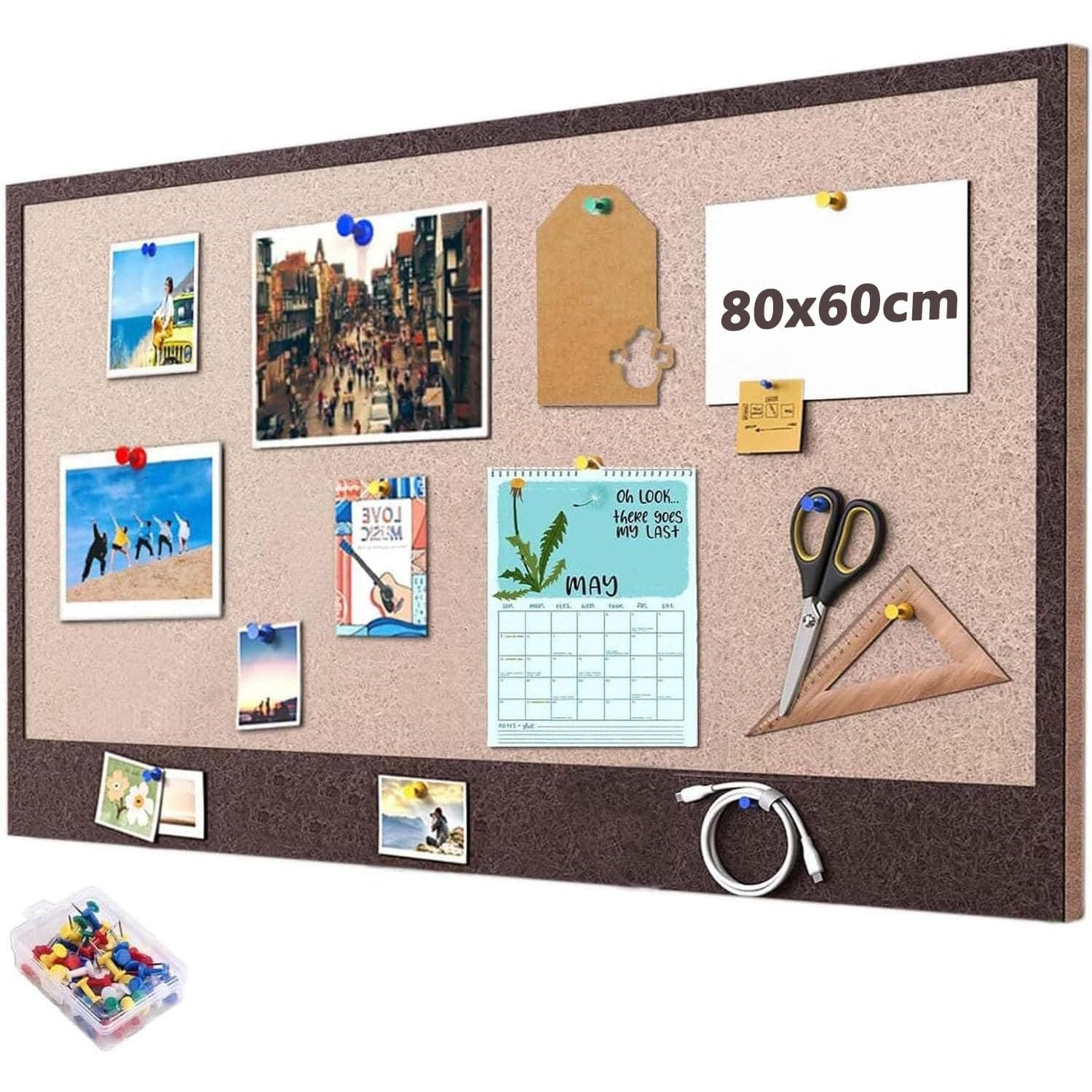 LinJie Felt Large Bulletin Board, Cork Bulletin Board (80 * 60)
