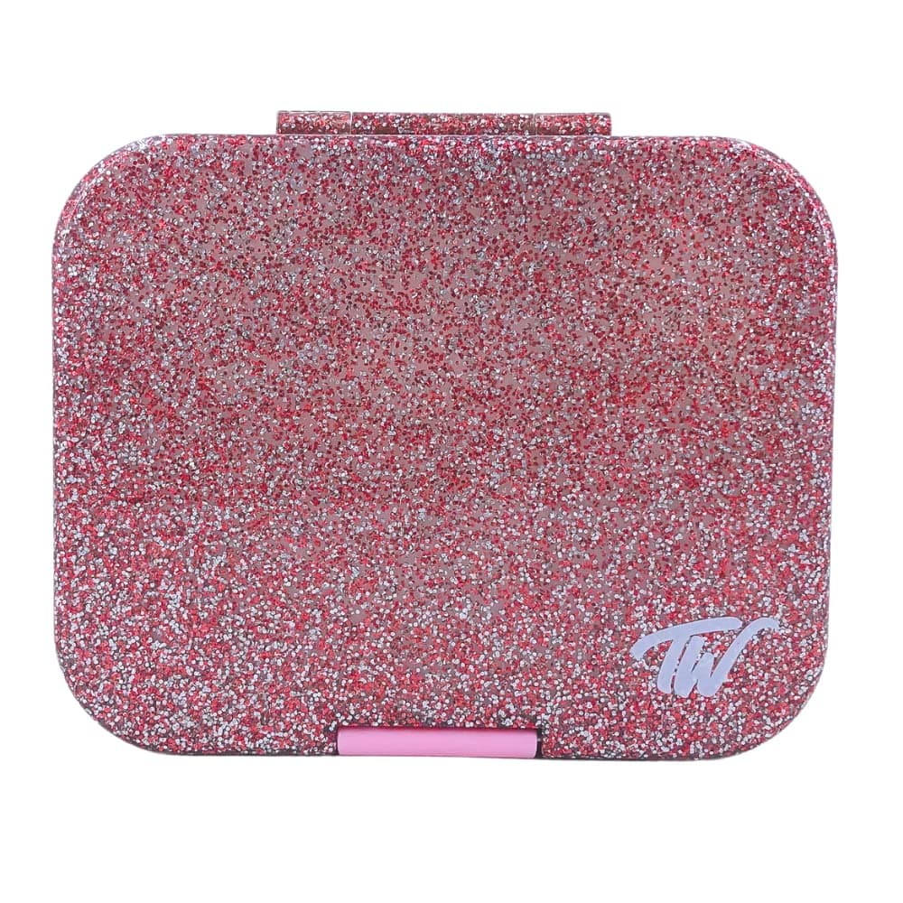 Tiny Wheel Kids Glitters 4-Compartment Bento Lunch Box, Leak-Proof & Lightweight Food Container with Easy-Open Latch, BPA-Free for School & Travel