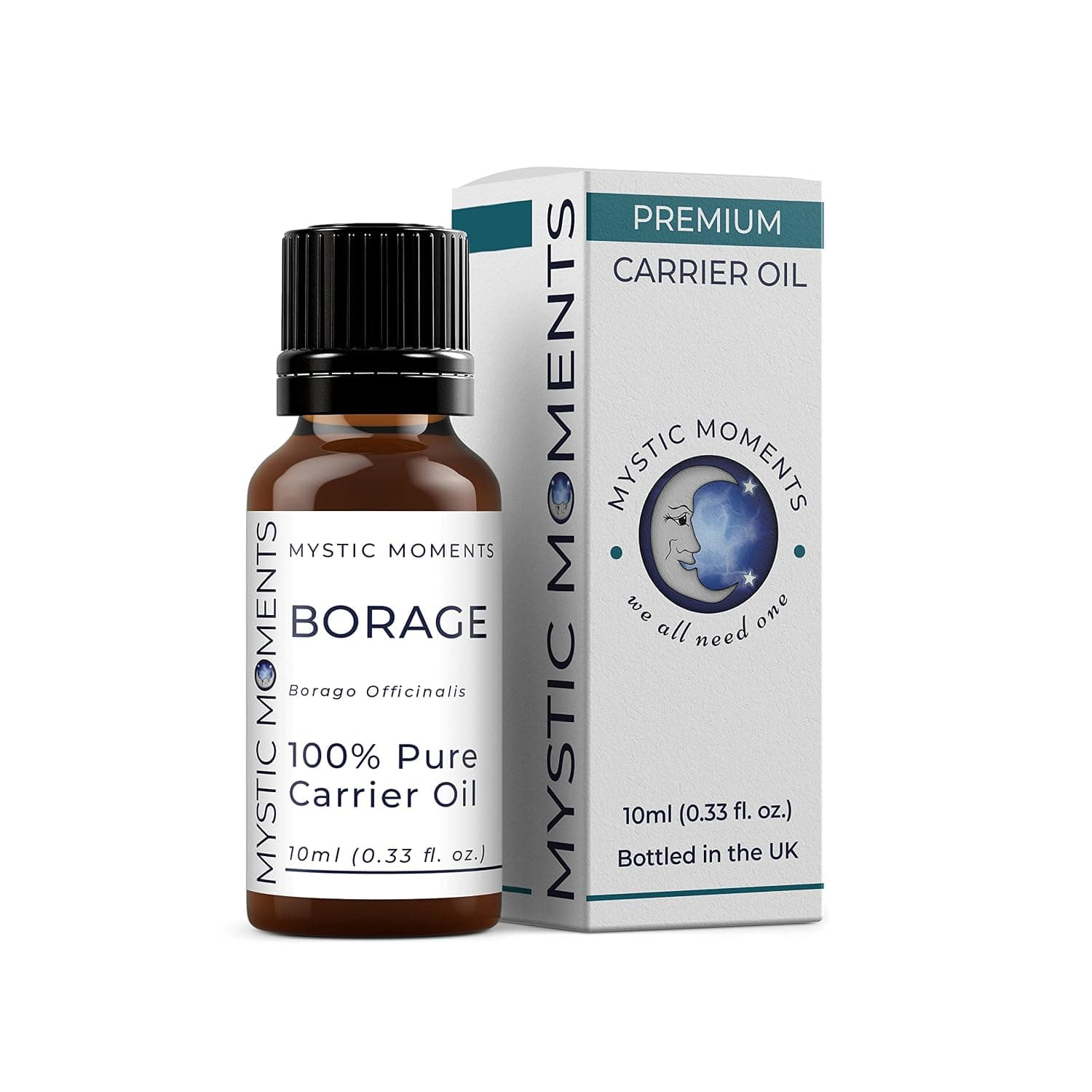 Mystic Moments | Borage Carrier Oil 10ml - Pure & Natural Oil Perfect For Hair, Face, Nails, Aromatherapy, Massage and Oil Dilution Vegan GMO Free