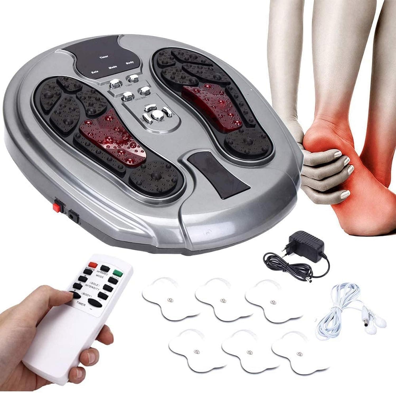 Home relaxation Foot Massager with Heat Electric Deep Kneading Shiatsu Feet Massage Machine for Heal Spur Pain, Massage Tired Feet for Home Office Use LEOWE