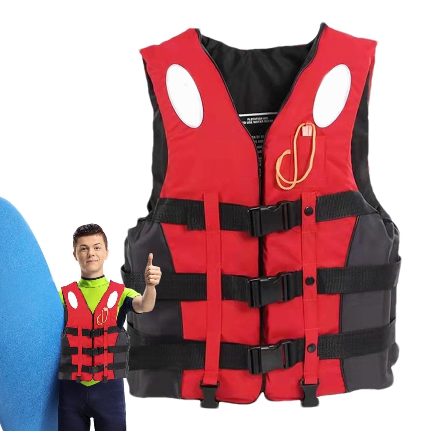 Adult Life Vest with Whistle Men Women Buoyancy Vest Buoyancy Float Jacket