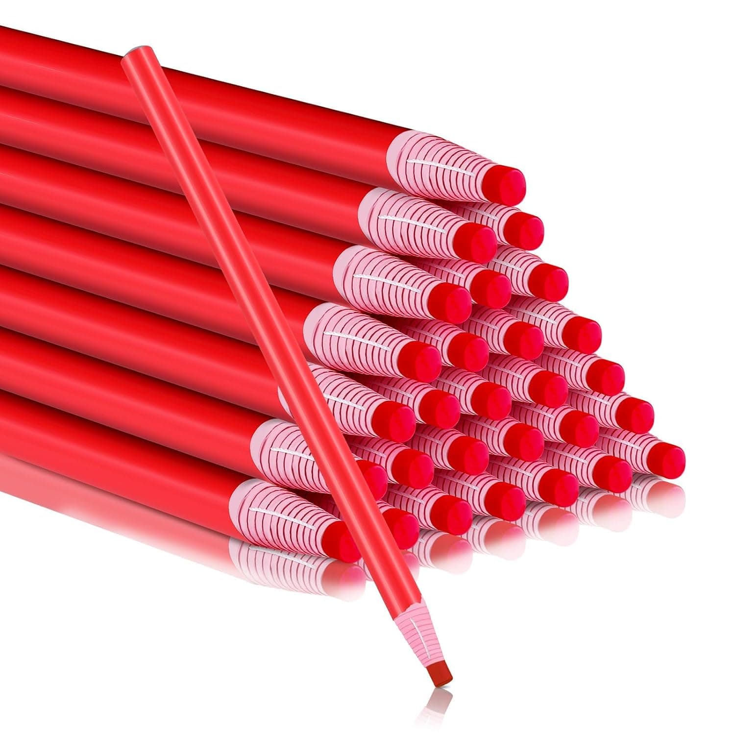 36Pcs Peel Off Grease Pencils, for Glass Wood Metal Fabric Leather Paper Vinyl, Thread Pull Wax Markers for Drawing, Tracing, DIY Crafts, Art Projects, Red