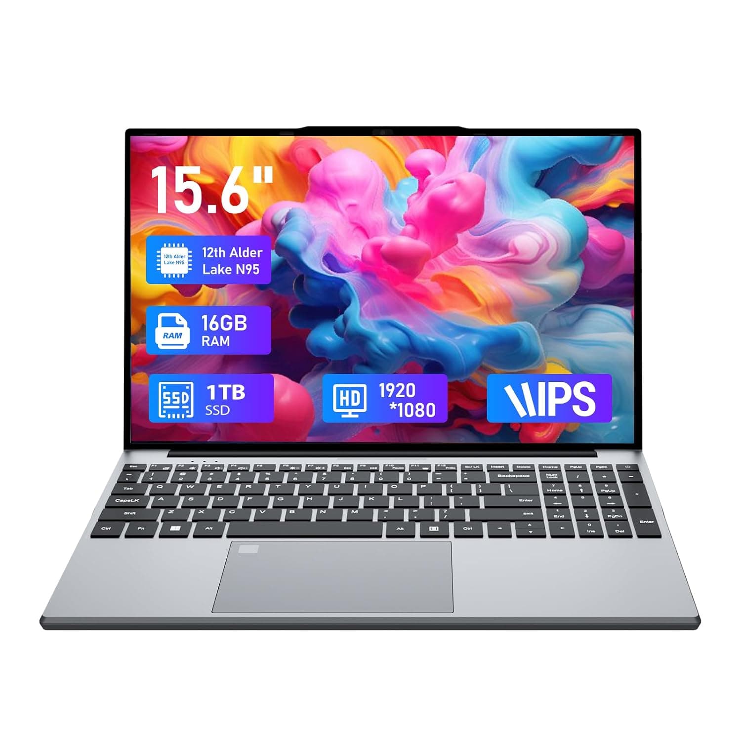 2025 Gaming Laptop,15.6 Inch Laptop Computer, Win 11 Pro Laptops N95 Processor (Up to 3.4GHz) 16GB 1TB SSD, Laptops Gamer 180 Angle Opening Backlit Keyboard Fingerprint Unlock FHD IPS 1920*1080