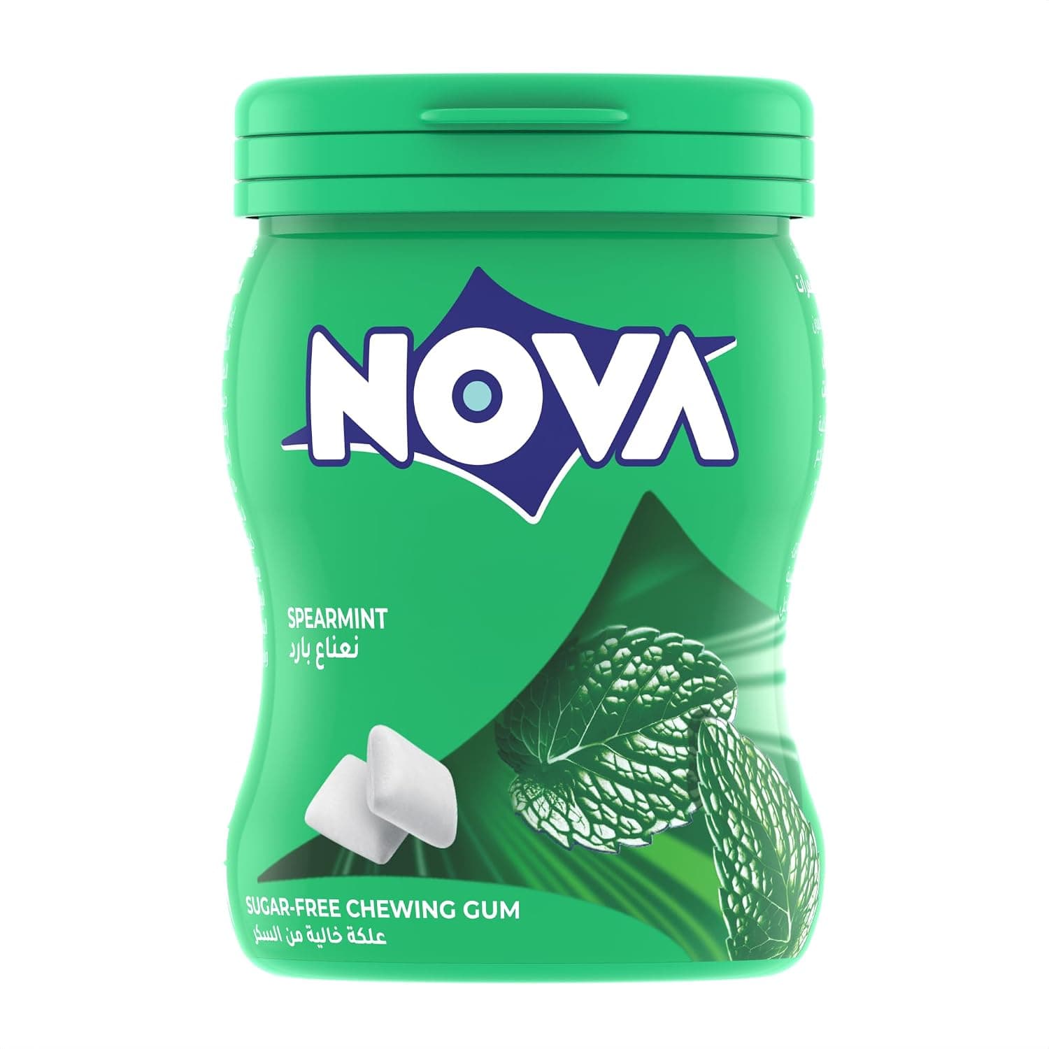 Nova Jar 50 Pcs Spearmint Sugar-Free Chewing Gum, 70 G