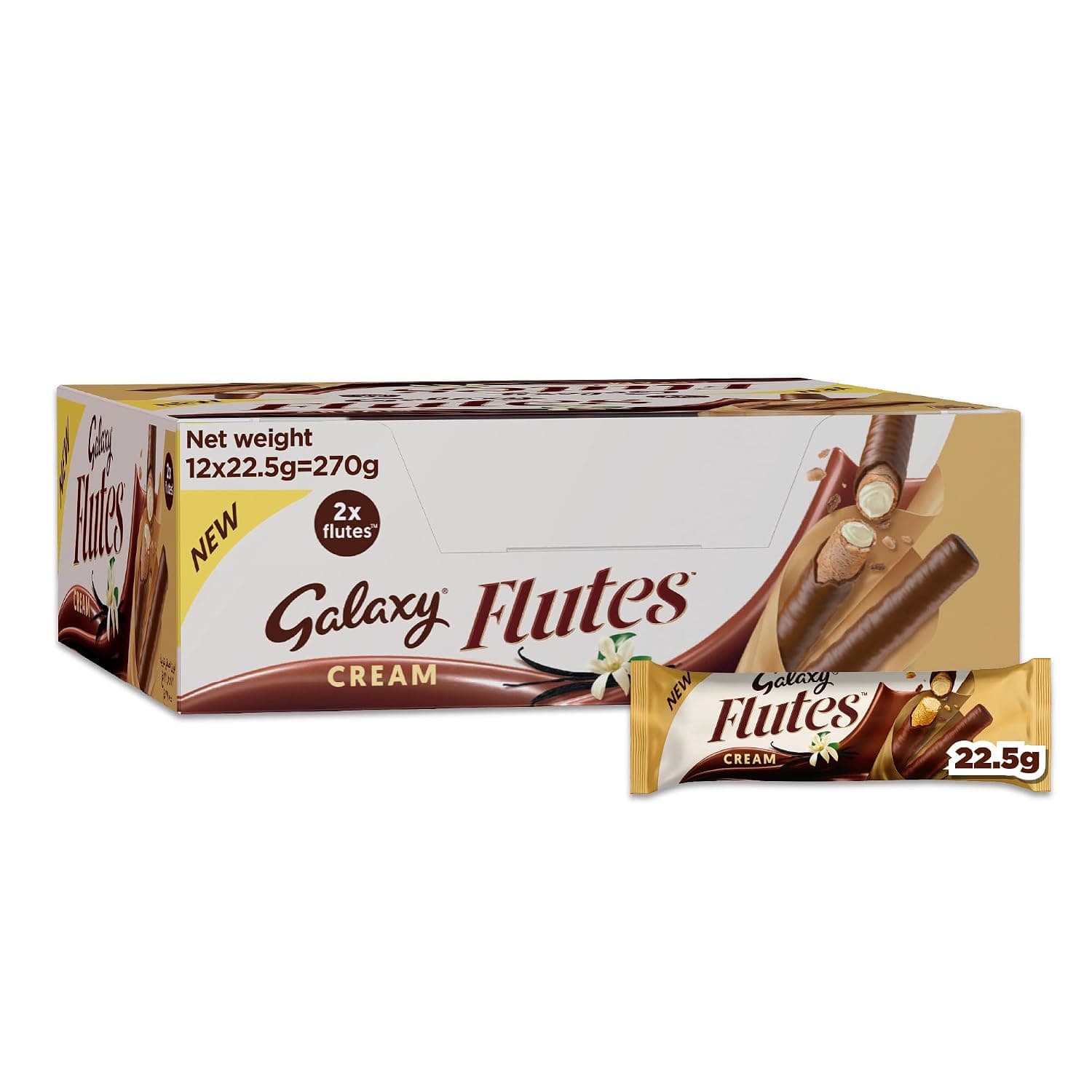 Galaxy Flutes Cream Value Pack, 12 x 22.5 g