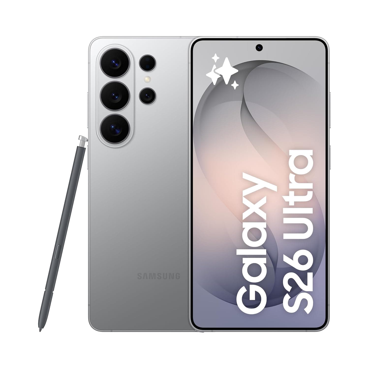 Samsung Galaxy S26 Ultra Silver Shadow, 256GB Storage, AI Phone, 12GB RAM, Customized AP, Built-in Privacy Display, 200MP Camera, 5000mAh Battery, 1 Year Manufacturer Extended Warranty (KSA Version)