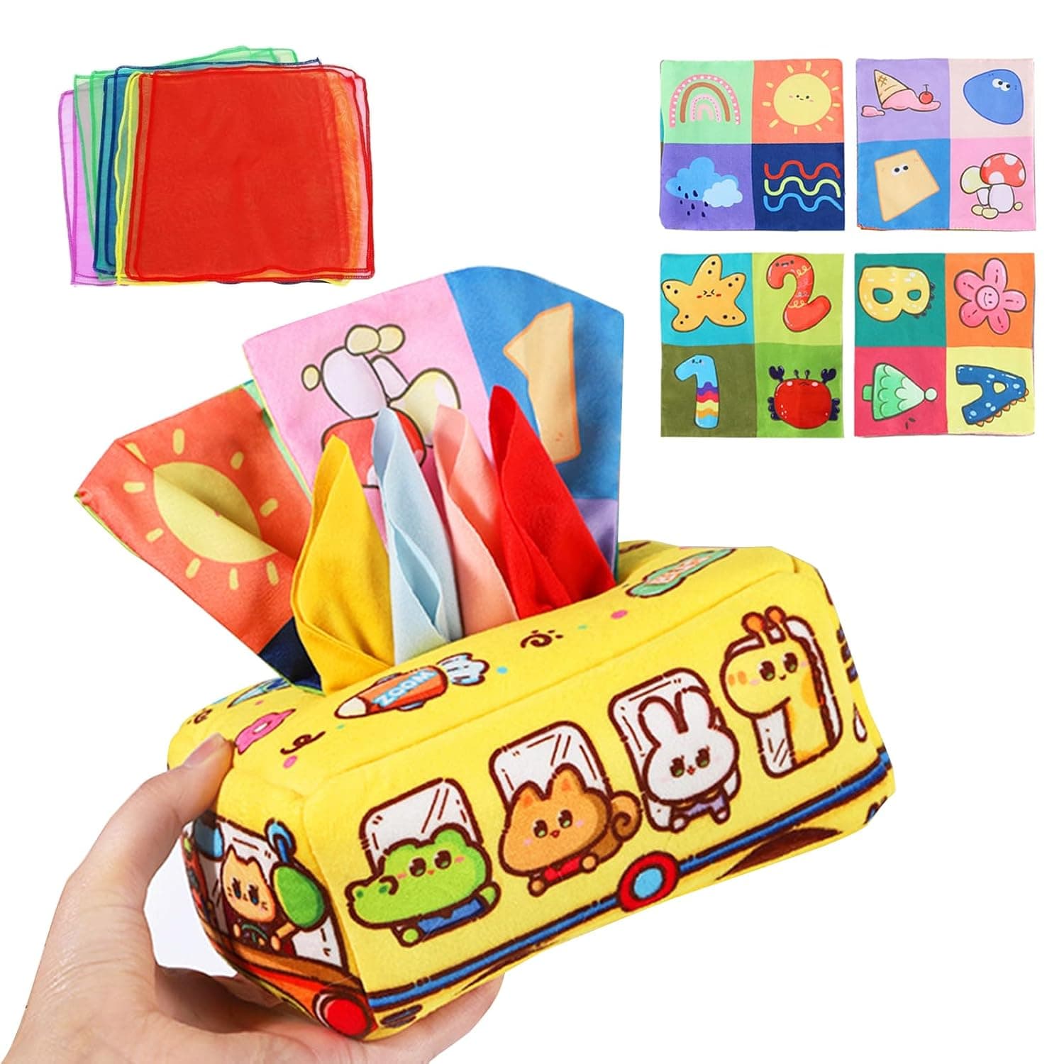 LinJie Baby Toys 6 to 12 Months, Montessori Toys Magic Tissue Box,Soft Newborn Sensory Toy, Suitable Children Magic Box Toy Or Educational & Sensory Development