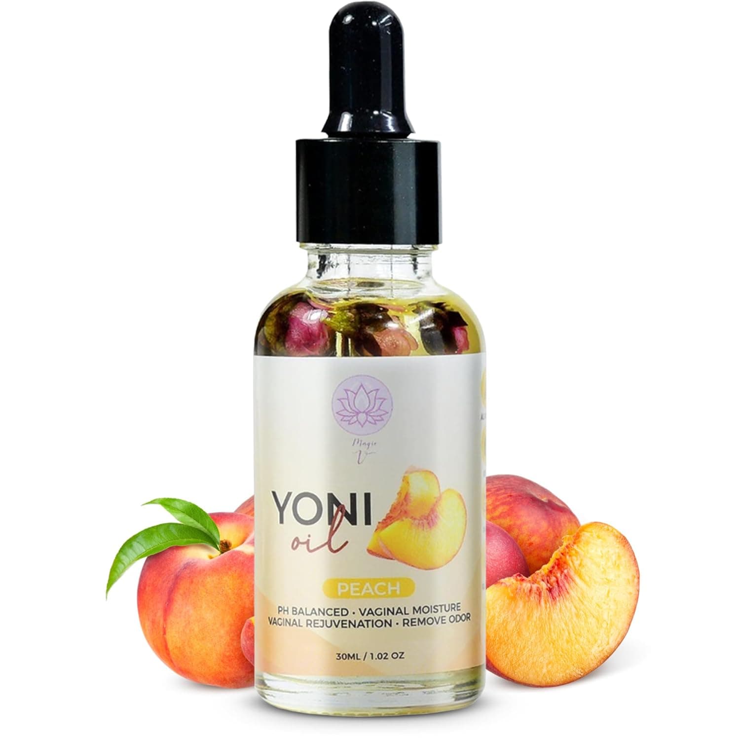 Yoni Oil Organic Feminine Oil l Moisturizer (Peach) Eliminates l Odor Restores Ph Balance