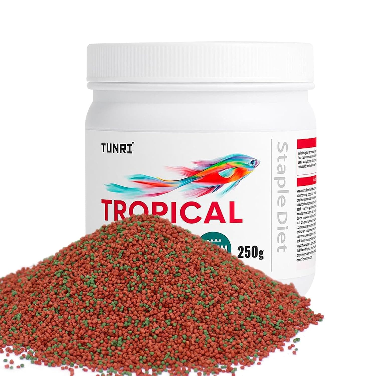 Tunai Tropical Fish Food for Aquarium with 26% Protein |1mm Pellets, 250g|Perfect for Adult Small & Medium Fish