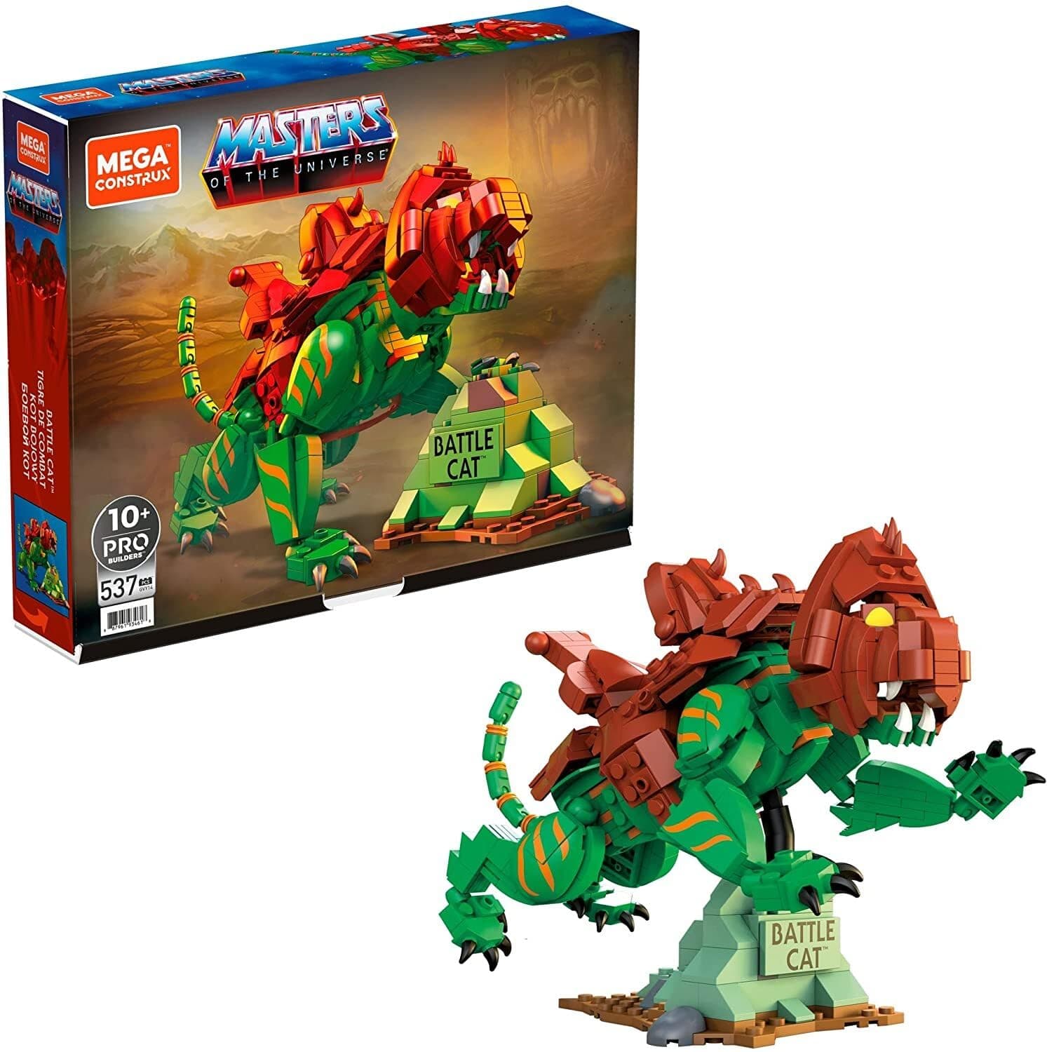 Mega Masters of The Universe Battle Cat Buildable Action Figure Construction Set, Building Toys for Boys, 542 pcs, 8 years and up