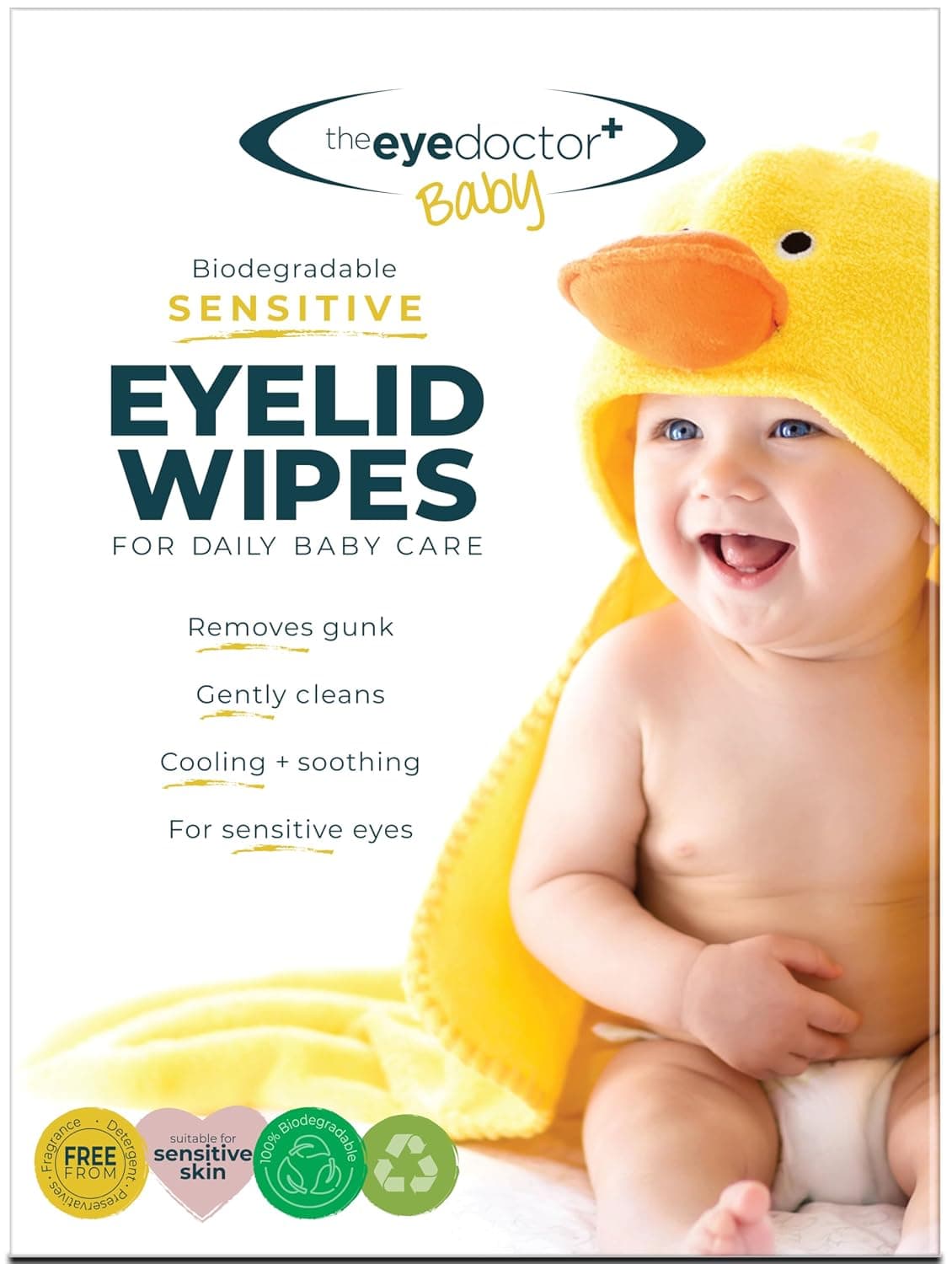 Eye Doctor Sensitive Baby Eye Wipes for Newborn Lid Care, Sterile, 20 Wipes