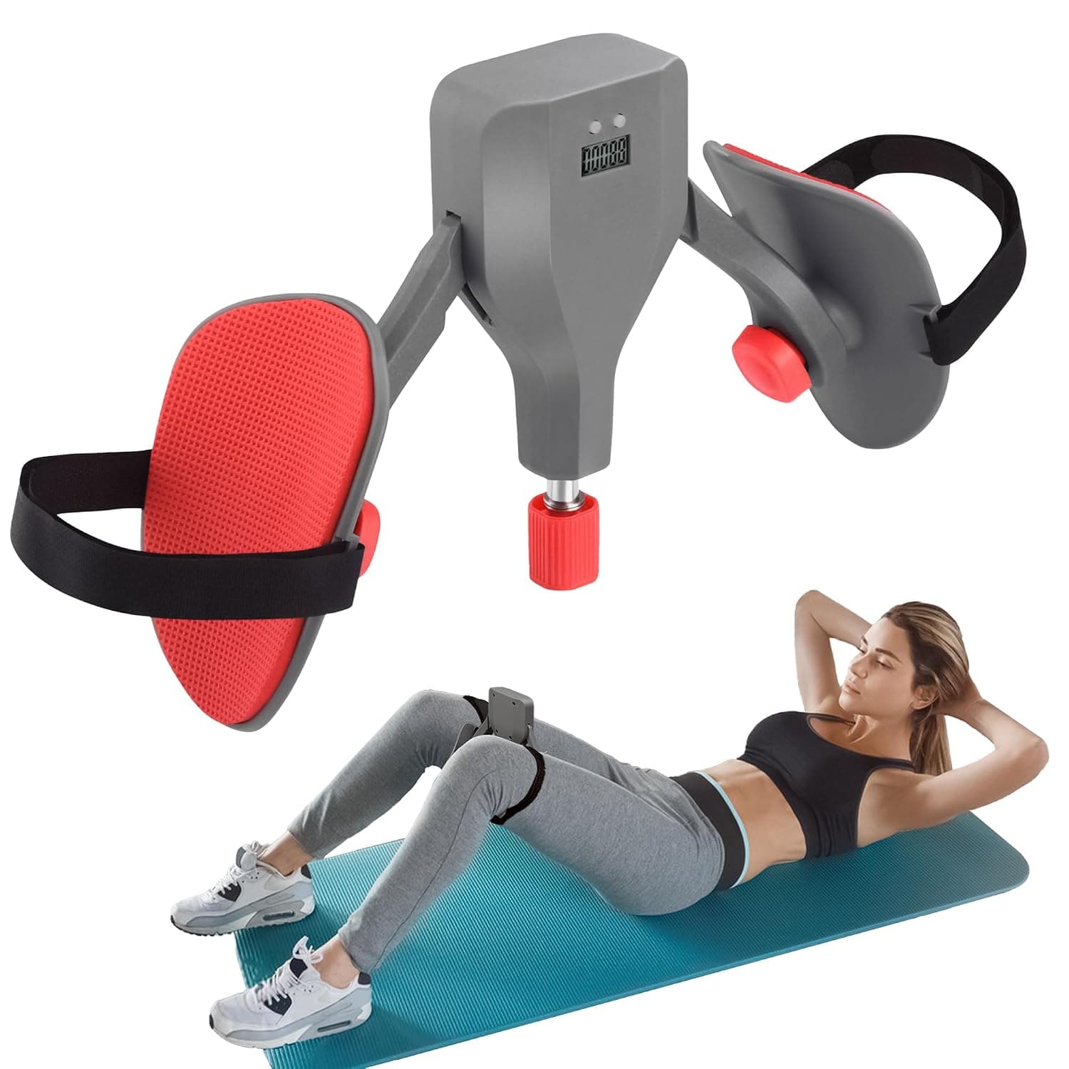 Thigh Master Max Drag 80Lb,Black Exercise Equipment Pelvic Floor Muscle Strengthening Trainer,Fitness Workout Machine Inner Thigh Exerciser for Pelvic,Glute,Leg,Back Gift for Men Women (Grey)