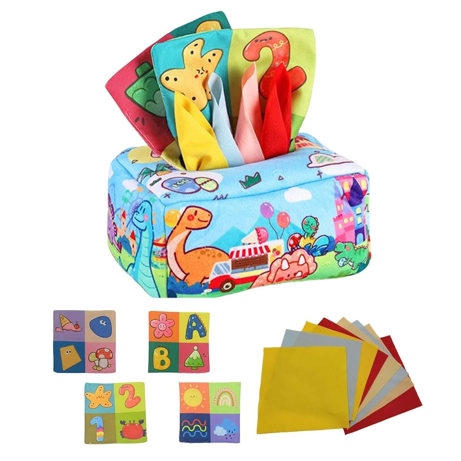 ANYUAN Baby Tissue Box Toy,Montessori Toys Magic Tissue Box for Babies 6-12 Months, Infant Cognitive Development Toy for Baby Boys Girls