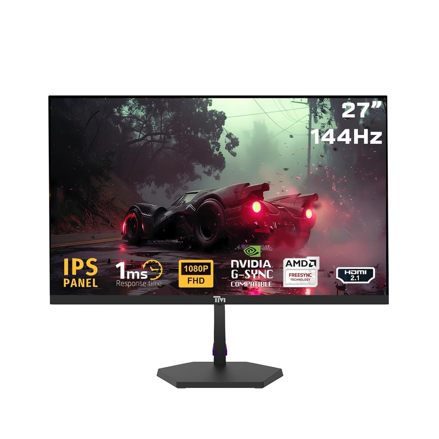 Twisted Minds TM Eco Series 27″ E-LED IPS FHD Gaming Monitor, 144Hz, 1ms MPRT, Adaptive Sync, Flicker-Free, Low Blue Light, HDMI 2.1, DP 1.4, Built-in Speakers, VESA Mount, 99% sRGB